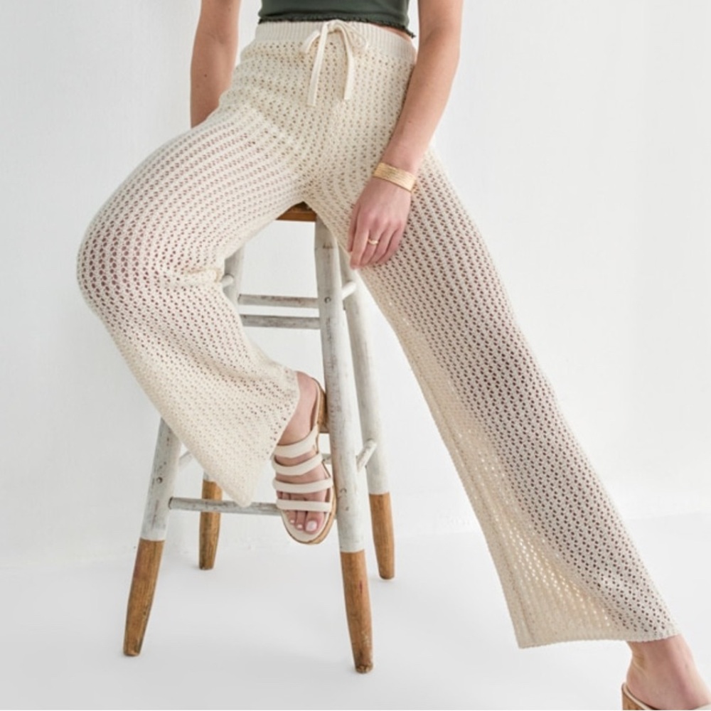 Never worn before crochet flared pants (Francessca‘s)